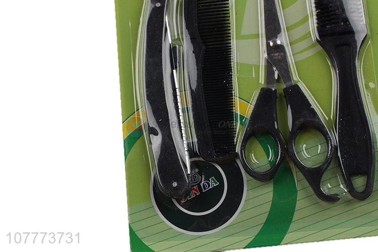 New arrival 5 pieces hair cutting set hair scissors plastic comb