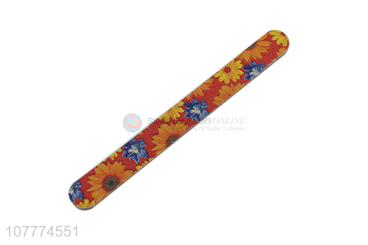 Most popular double sided flower pattern sandpaper nail file