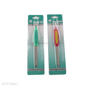 Good quality manicure stainless steel nail file nail cuticle pusher