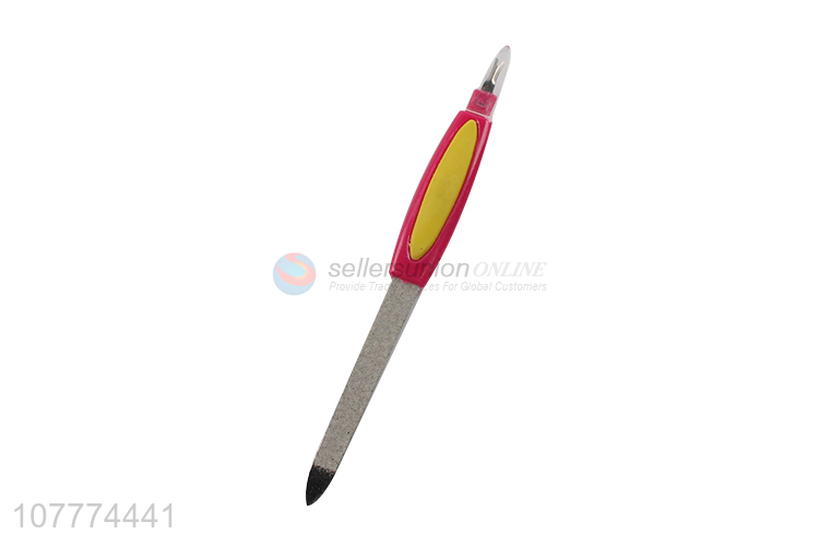 Good quality manicure stainless steel nail file nail cuticle pusher