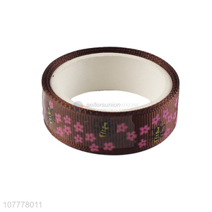 High quality 14mm flower pattern grosgrain ribbon clothing ribbon