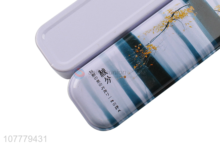 Popular Rectangle Pencil Box Tinplate Pencil Case