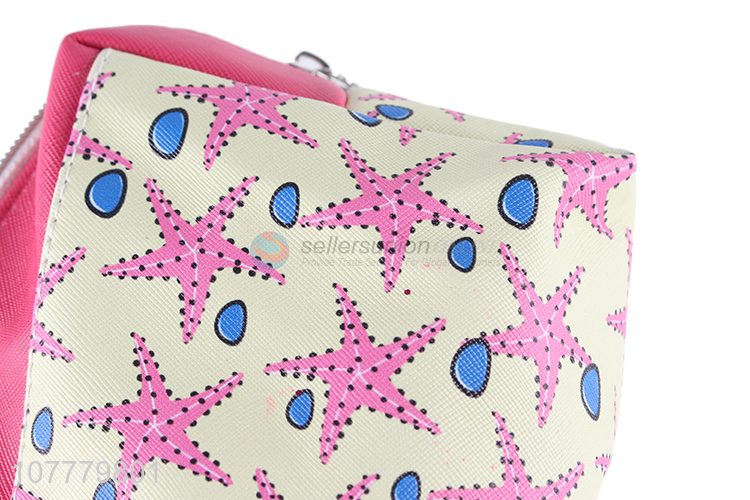 New products starfish pattern pvc cosmetic bag wash bag