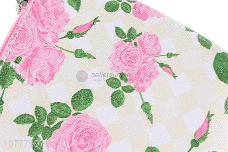 Recent product rose pattern pvc makeup pouch toiletry bag