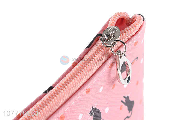 Cute design cartoon cat pvc makeup bag travel wash bag