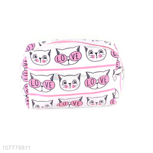 High quality cartoon cat pvc makeup pouch toiletry bag