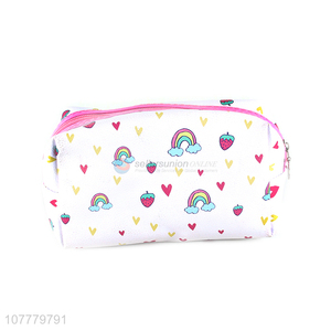 Hot sale rainbow pattern pvc makeup bag waterproof toiletry bag