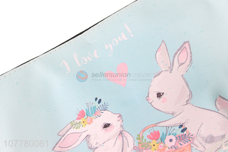 Best selling cartoon rabbit pvc cosmetic pouch toiletry bag