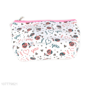 Low price rose pattern pvc cosmetic pouch toiletry wash bag