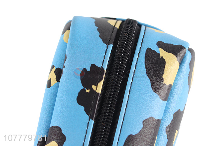 Good quality leopard pattern pvc cosmetic bag makeup pouch