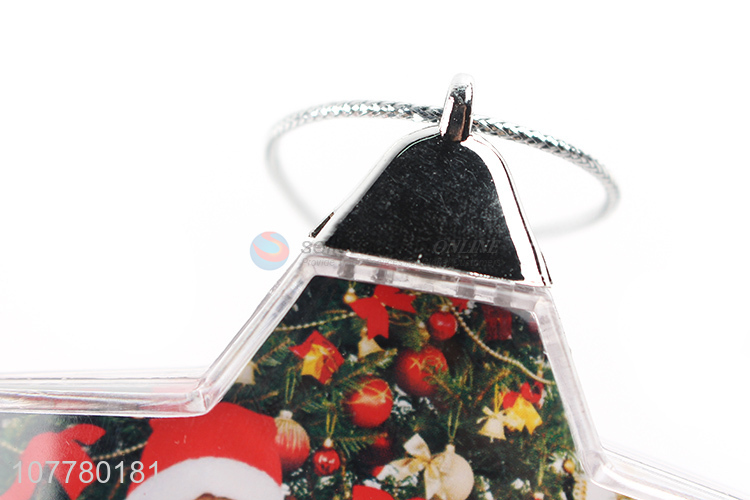 Hot sale plastic decorative photo frame transparent five-pointed star ornaments