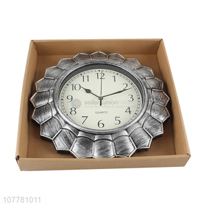 Excellent quality imitated metal wall clock fashionable quartz hanging clock