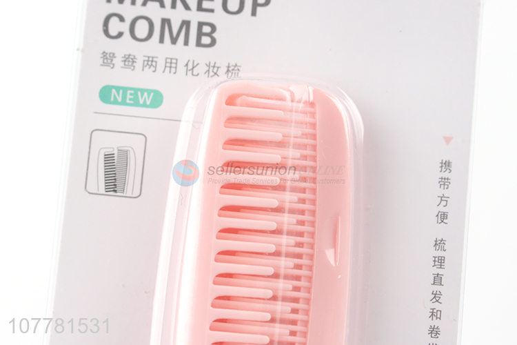 Multi-function pink plastic beauty makeup comb