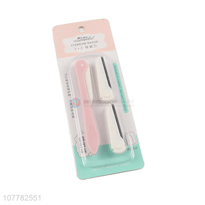 Pink stainless steel safety blade eyebrow razor