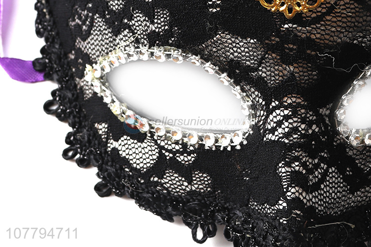 Wholesale luxury women costume masquerade party mask with feather