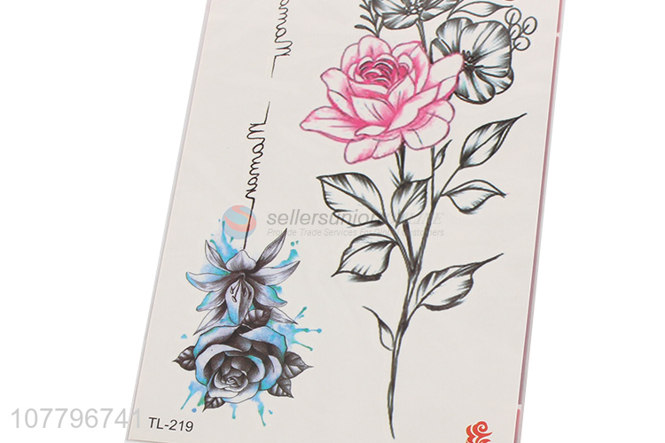 Fashion lady waterproof flower temporary tattoo sticker