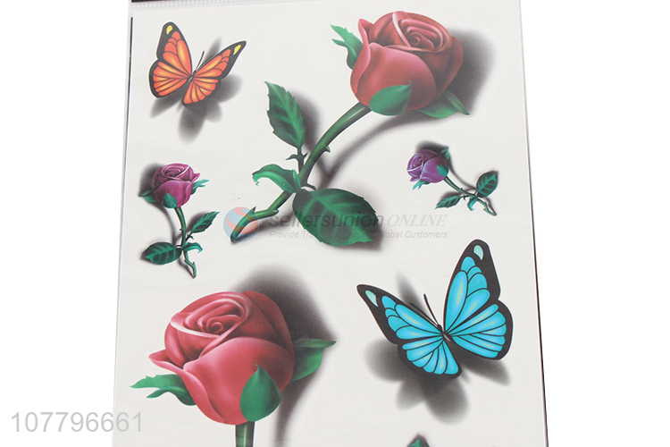 Wholesale cheap price colourful flower body tattoo sticker