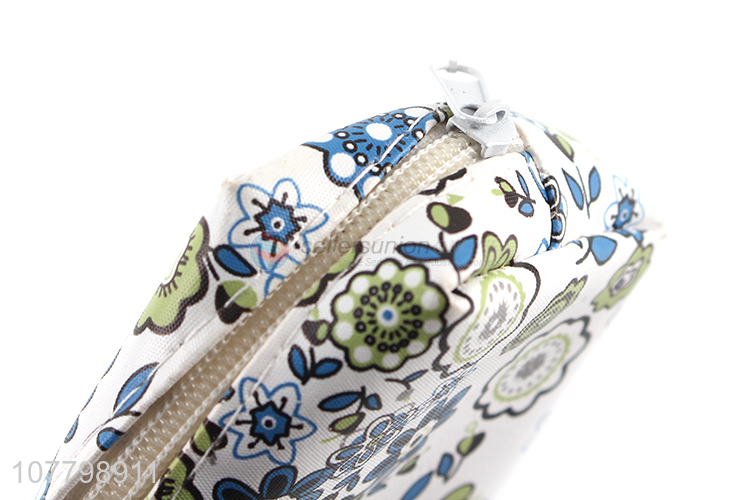 Good Sale Flower Pattern Students Pencil Case Leather Pen Bag