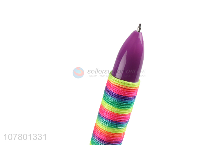 High quality color tie rope multicolor ballpoint pen office stationery