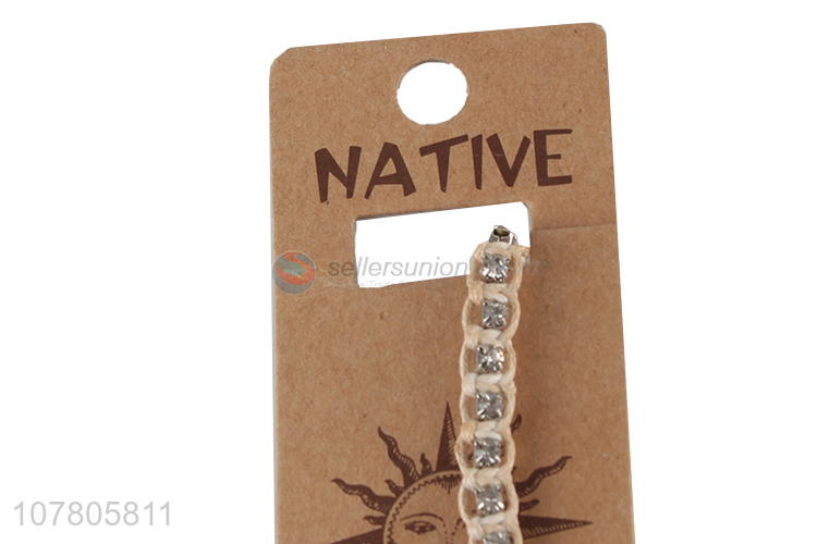 Wholesale handmade bead chain nylon handmade bracelet