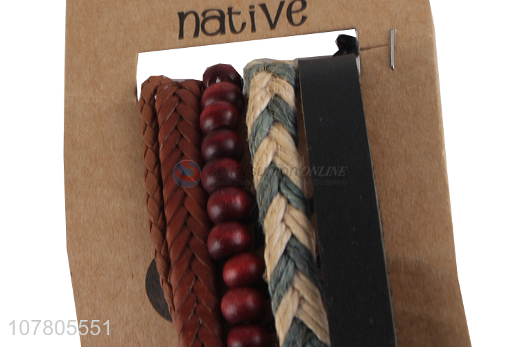 Yiwu wholesale ladies bead string hand woven bracelet