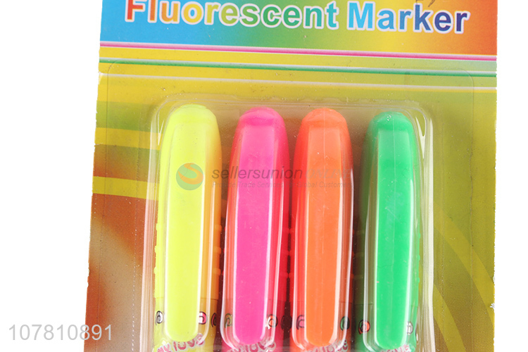 Online wholesale 4 colors plastic highlighter markers for school