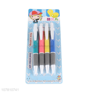 Online wholesale 4 pieces plastic ball pens fashion ballpens