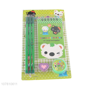 Most popular children stationery set notebook pencils eraser