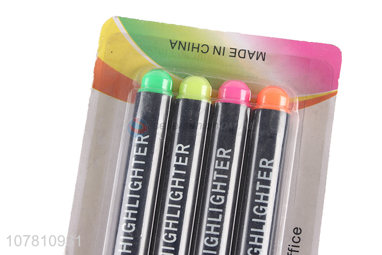 China manufacturer 4 pieces fluorescent pen marker pens for office