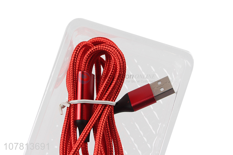 Best selling red data cable Android Apple three-head data cable
