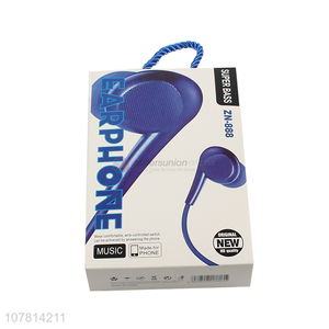 Yiwu wholesale blue wired in-ear headphones bass earplugs