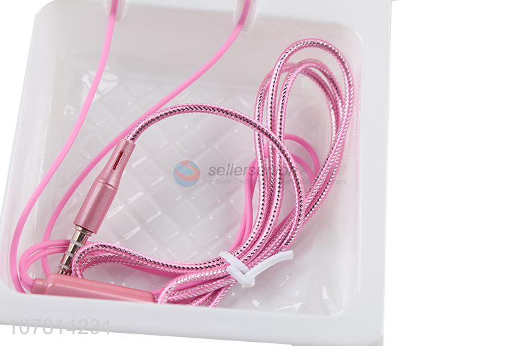 Creative pink bass earplugs wired in-ear headphones