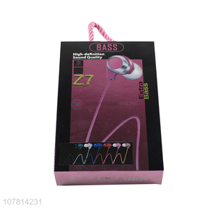 Creative pink bass earplugs wired in-ear headphones