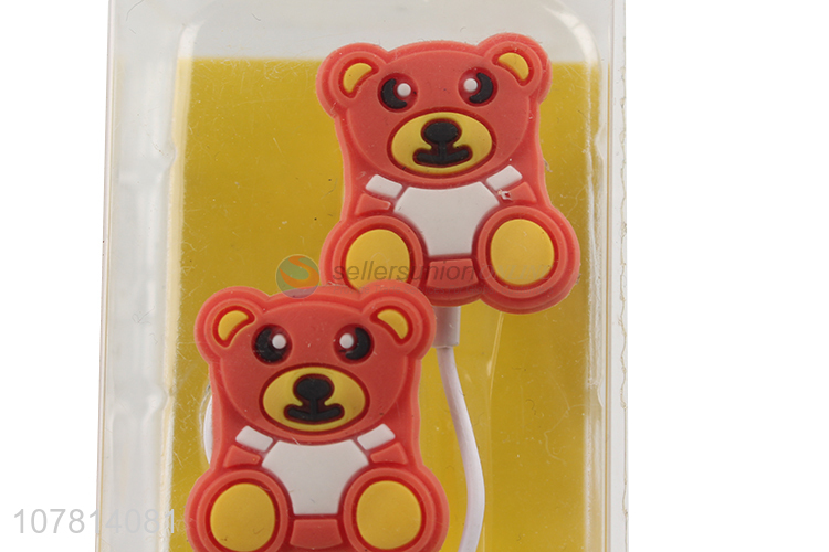 Creative cartoon headset bear wired in-ear headphones