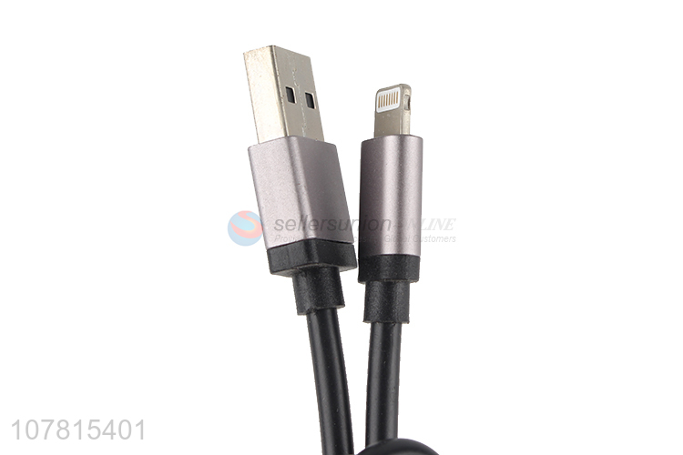 Wholesale black braided single head USB apple data cable