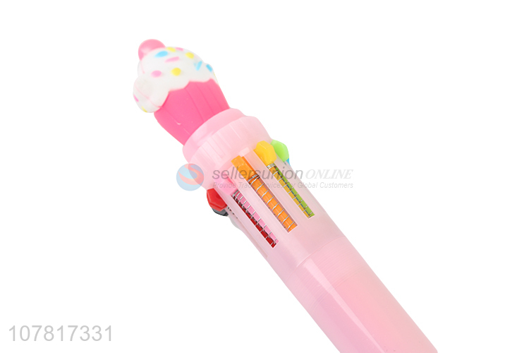 Wholesale low price pink cake 10color ballpoint pen