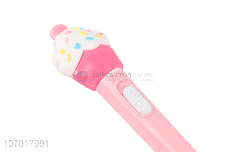 New product cute design cake led light gel pen