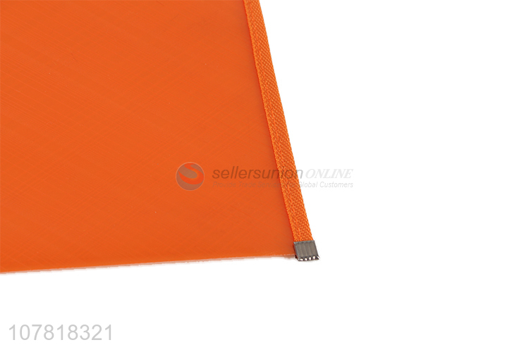 Wholesale orange solid color snap plastic office file bag