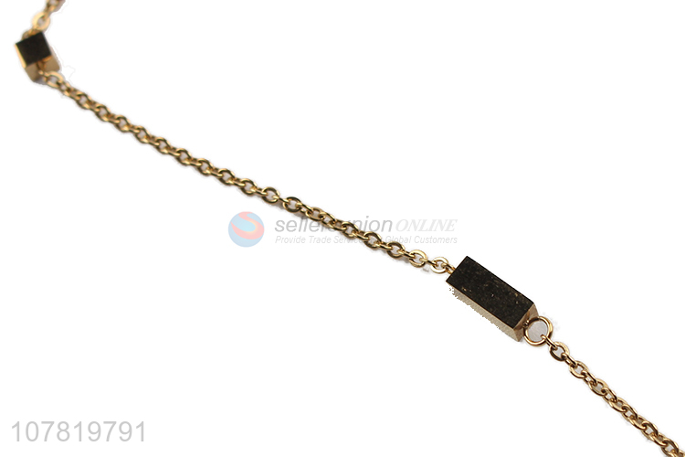 New design chic ladies brass chain necklace women fashion jewelry