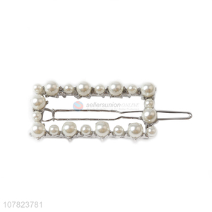 Factory direct sale ladies headdress pearl one word hairpin