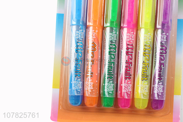 New creative 6 color marker highlighter pen set