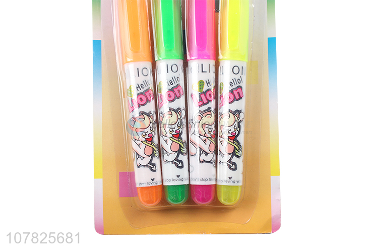 New style color cartoon printing highlighter pen set