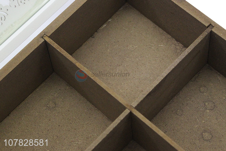 New product 6-compartment wood jewelry storage box tea bag packing box