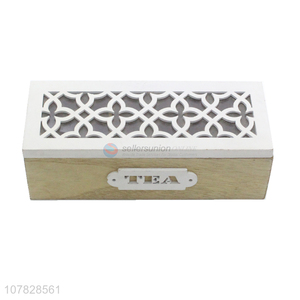 Hot sale home decoration fancy design laser cut wooden tea gift box