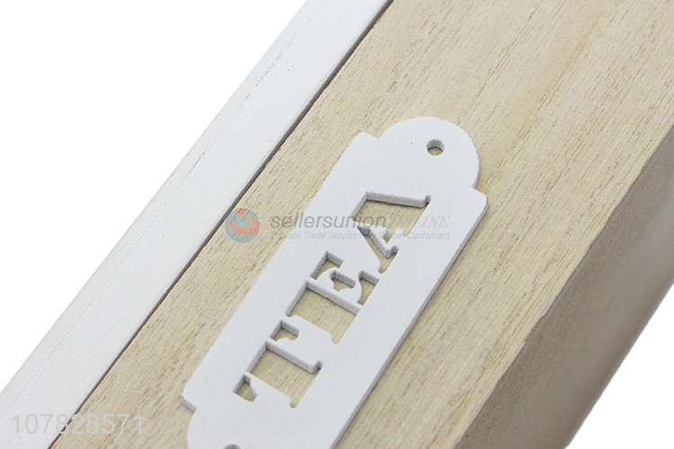Wholesale exquisite 6 compartments engraved hollow wooden tea storage box