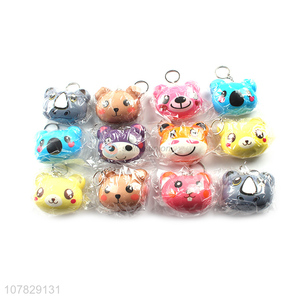 New Design Cartoon Animal Pu Ball With Key Chain