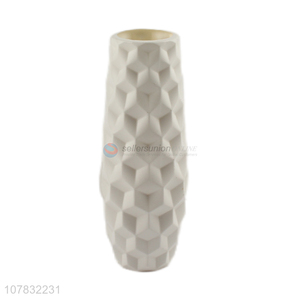 Good quality diamond pattern imitated ceramic plastic vase modern vases