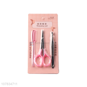 Wholesale Eyebrow Scissor Eyebrow Clip Eyebrow Comb Set