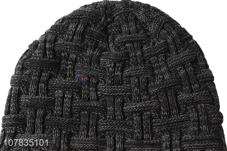 Hot product outdoor winter hats men knitting beanie cap wholesale