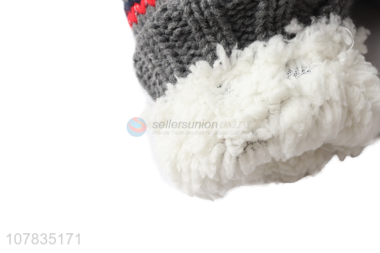 Online wholesasle fleece lined knitting gloves children winter gloves